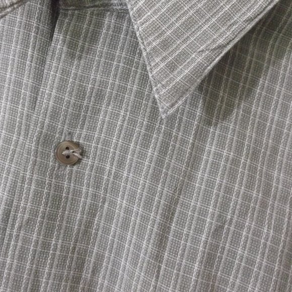 Haggar City Casuals Moss Green Plaid Shirt XL - Picture 2 of 4